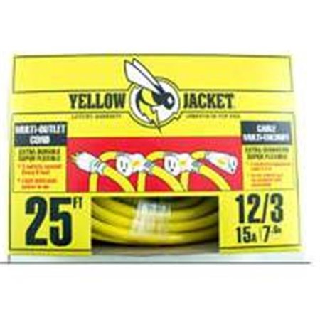 SOUTHWIRE Coleman Cable 2830 25 Ft. 4 In. Yellow Jacket 3-Outlet Cord 8052151